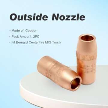 N-5818C MIG Welding Outside Nozzle for Bernard Centerfire Gun 1/8" Recess 5/8" Bore Dia. PKG/2