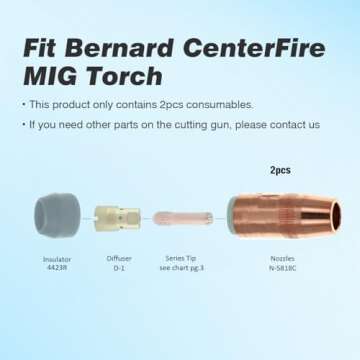 N-5818C MIG Welding Nozzle for Bernard Centerfire Guns