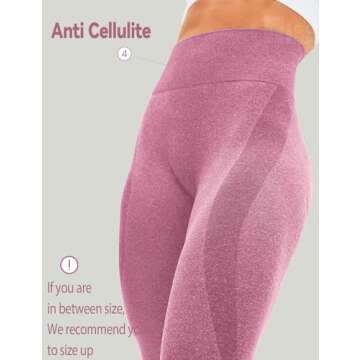 HIGORUN Women Seamless Leggings Smile Contour High Waist Workout Gym Yoga Pants Pink M