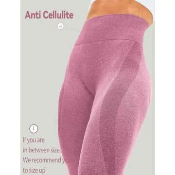 HIGORUN Women Seamless Leggings Smile Contour High Waist Workout Gym Yoga Pants Pink M