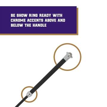 Weaver Livestock Basic Pig Show Whip with Chrome Tipped Handle, Hog Livestock Whip for Show Ring Com...