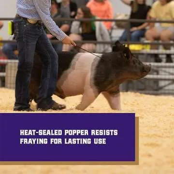 Weaver Livestock Basic Pig Show Whip with Chrome Tipped Handle, Hog Livestock Whip for Show Ring Competition, Pig Whips for Showing