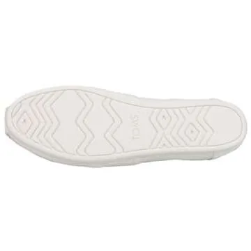 TOMS Women's Alpargata Recycled Cotton Canvas Loafer Flat, White, 10