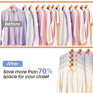 Besslly 100Pcs Clothes Hanger Connector Hooks, Plastic Space Saving Heavy Duty Hanger Extender Clips for Closet Organizers, Black