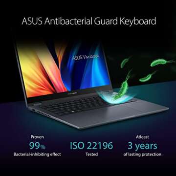 ASUS Vivobook S 14 Flip 14â€ WUXGA 16:10 touch, AMD Ryzen 5 5600H CPU, 8GB RAM, 512GB SSD, Number...