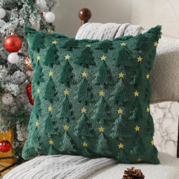 Dark Green Christmas Pillow Covers Set of 2