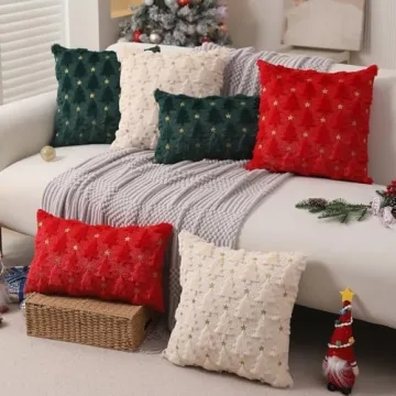 Dark Green Christmas Pillow Covers Set of 2