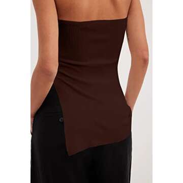 Lauweion Women's Asymmetrical Strapless Tube Top