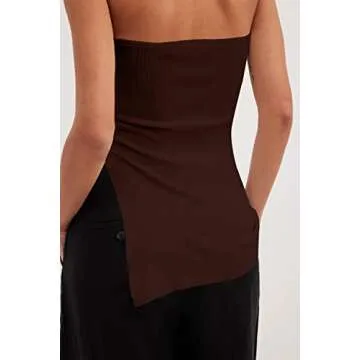 Lauweion Women's Asymmetrical Strapless Tube Top