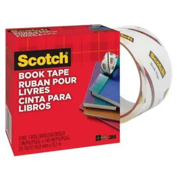 Scotch Book Tape, 2 in x 540 in, Excellent for Repairing, Reinforcing Protecting, and Covering (845)