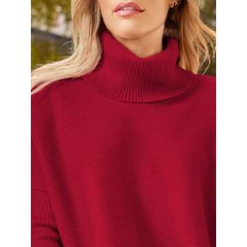 LILLUSORY Oversized Turtleneck Sweater for Women
