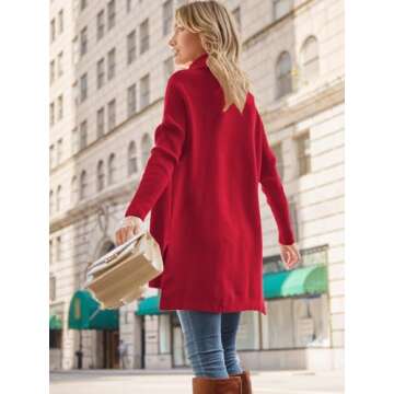 LILLUSORY Oversized Turtleneck Sweater for Women