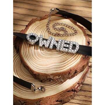 Sacina Gothic Punk Cute Owned Choker, Black Choker, Black PU Leather Chocker Collar, Gothic Goth Necklace, Costume Jewelry, Halloween Christmas Jewelry Gift for Women