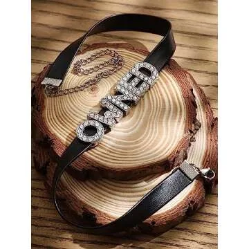 Sacina Gothic Punk Cute Owned Choker, Black Choker, Black PU Leather Chocker Collar, Gothic Goth Necklace, Costume Jewelry, Halloween Christmas Jewelry Gift for Women