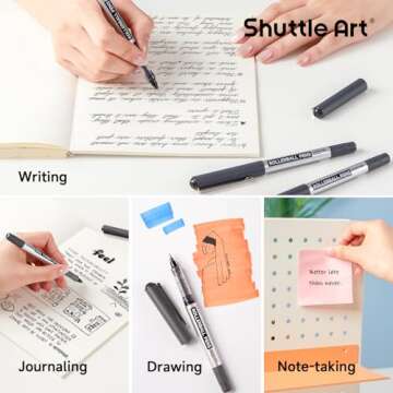 Shuttle Art 25 Pack Fine Point Roller Ball Pens