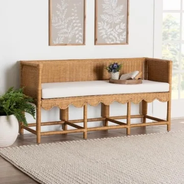 Chic Bali Seranay Rattan Accent Bench Perfect for Nooks