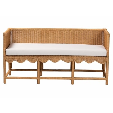 Chic Bali Seranay Rattan Accent Bench Perfect for Nooks