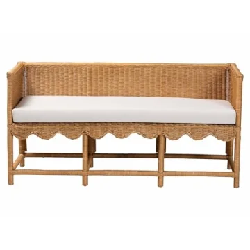 Chic Bali Seranay Rattan Accent Bench Perfect for Nooks
