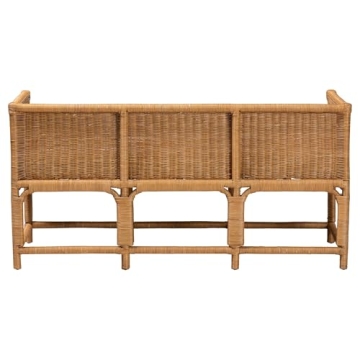 Chic Bali Seranay Rattan Accent Bench Perfect for Nooks