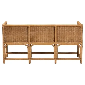 Chic Bali Seranay Rattan Accent Bench Perfect for Nooks