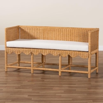 Chic Bali Seranay Rattan Accent Bench Perfect for Nooks