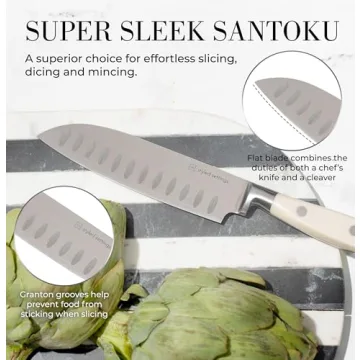 Elegant Self-Sharpening White Knife Set - 14 Pieces