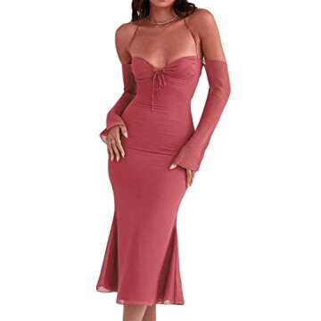 Madjtlqy Sexy Sleeveless Cutout Maxi Dress for Women