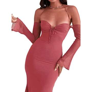 Madjtlqy Sexy Sleeveless Cutout Maxi Dress for Women