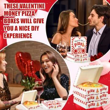 Fullhawl 50 Pcs Valentines Heart Mini Pizza Box Square Cardboard Pizza Box Small Cookie Boxes for Valentine Celebrations Party Favors Birthdays Weddings,(3.54 x 3.54 x 0.78 Inches)