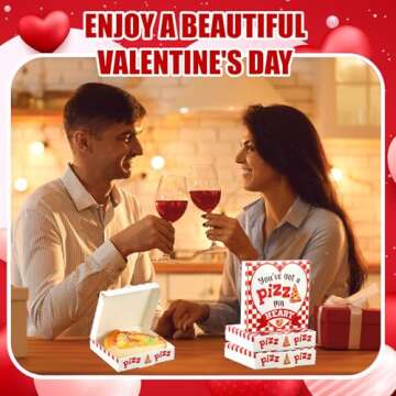 Fullhawl 50 Pcs Valentines Heart Mini Pizza Box Square Cardboard Pizza Box Small Cookie Boxes for Valentine Celebrations Party Favors Birthdays Weddings,(3.54 x 3.54 x 0.78 Inches)