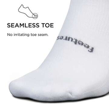 Feetures High Performance Max Cushion Quarter Sock for Women & Men - Moisture-Wicking Athletic Socks - Old White - S (1 Pair)