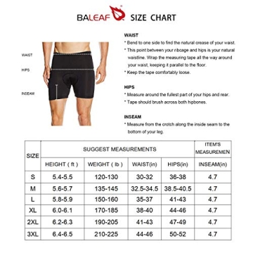BALEAF Men's 3D Padded Bike Shorts Cycling Comfort
