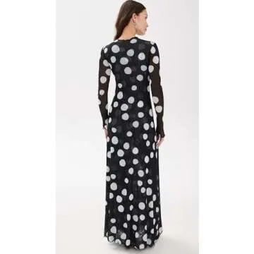 Stylish RESA Women's Lyon Maxi Dress - Polka Dot Design