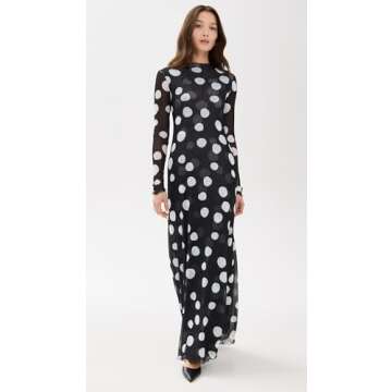Stylish RESA Women's Lyon Maxi Dress - Polka Dot Design