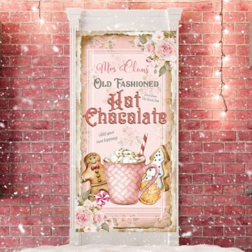 GREHUMOR Pink Christmas Door Cover for Festive Decor