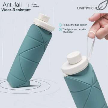 Collapsible Water Bottle - Durable & Leakproof 20oz
