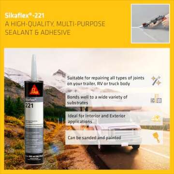 Sika Sikaflex-221 - Black - Multi-Purpose Polyurethane sealant/Adhesive - Creates Permanent Elastic Seal - Sandable/paintable - Non-Corrosive - 10.1 fl oz