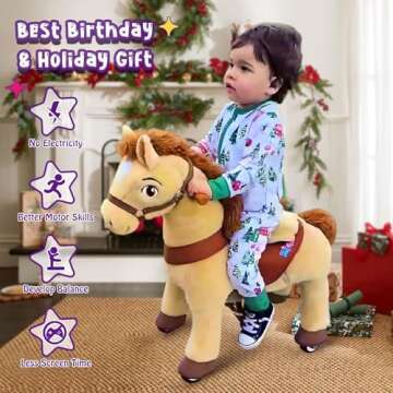 PonyCycle Plush Interactive Riding Horse - Kid-Powered Fun for Ages 4-8
