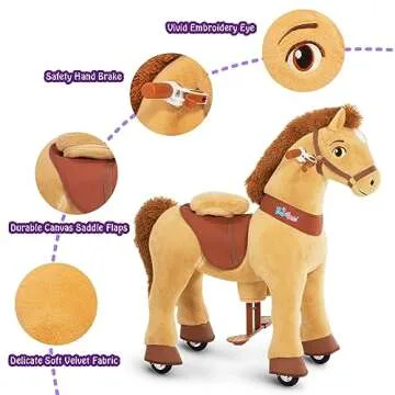 PonyCycle Plush Interactive Riding Horse for Kids Ages 4-8