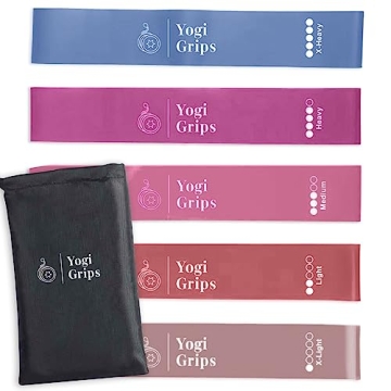 Pink Resistance Bands Set - 5 Levels for Yoga Pilates Rehab