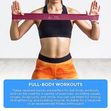 Pink Resistance Bands Set - 5 Levels for Yoga Pilates Rehab