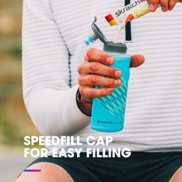 HydraPak SkyFlask Speed - Collapsible Handheld Running Water Bottle (350ml, 500ml, 500ml Insulated) - Adjustable Strap, Lightweight, Spill-Proof Cap