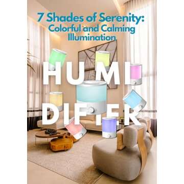 MegaWise Ultrasonic Cool Mist Humidifier SK7620 - 1.5L Capacity, Whisper-Quiet Operation, Adjustable...