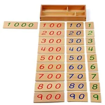 Montessori Wooden Number Cards 1-9000 for Kids