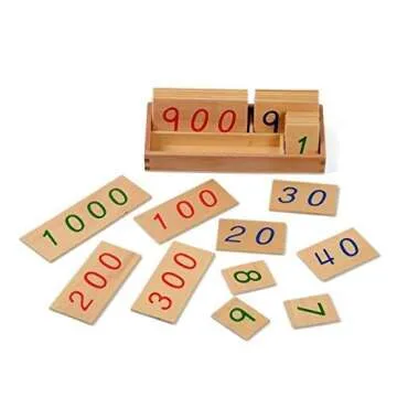 Montessori Wooden Number Cards 1-9000 for Kids