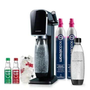 SodaStream Art Sparkling Water Maker Bundle - Black, CO2, Bottles & Bubly Drops