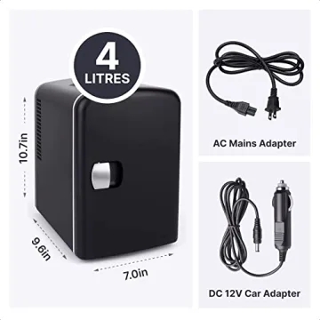 Portable Mini Fridge 4L Cooler and Warmer - Black