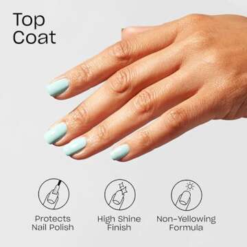 OPI Nail Lacquer Top Coat | Clear Nail Polish Top Coats | Chip Resistant, Fast Drying, High Shine, Protects Nails