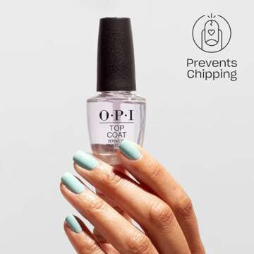 OPI Nail Lacquer Top Coat | Clear Nail Polish Top Coats | Chip Resistant, Fast Drying, High Shine, Protects Nails
