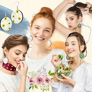 Whaline Sublimation Blank Earrings for DIY Projects - 50Pcs